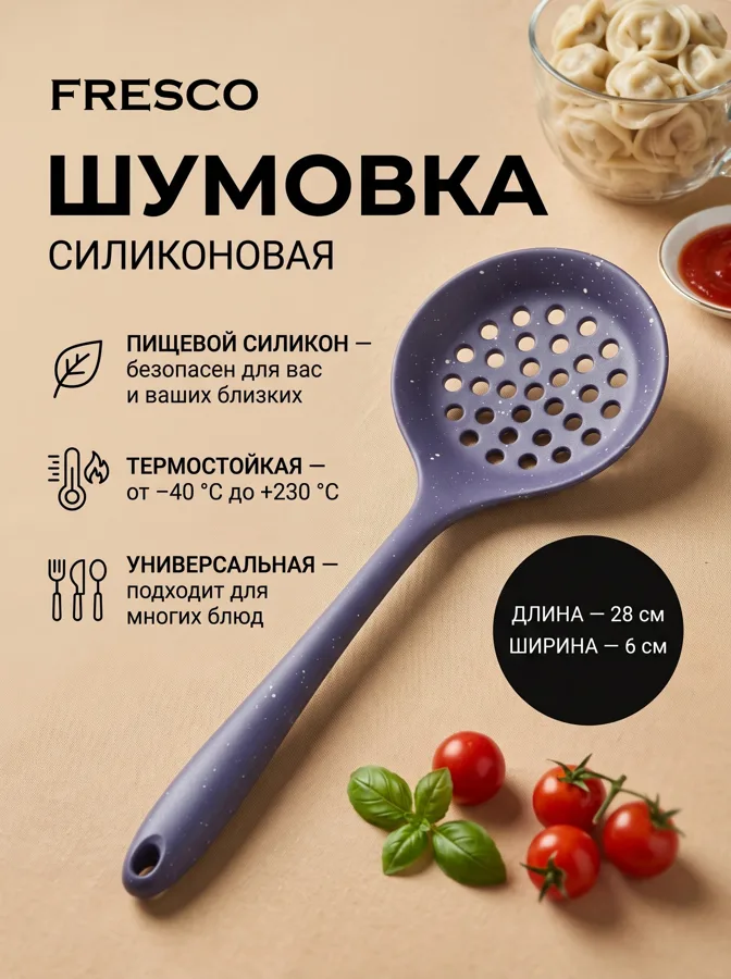 Шумовка Fresco Аура, силикон, 28 см