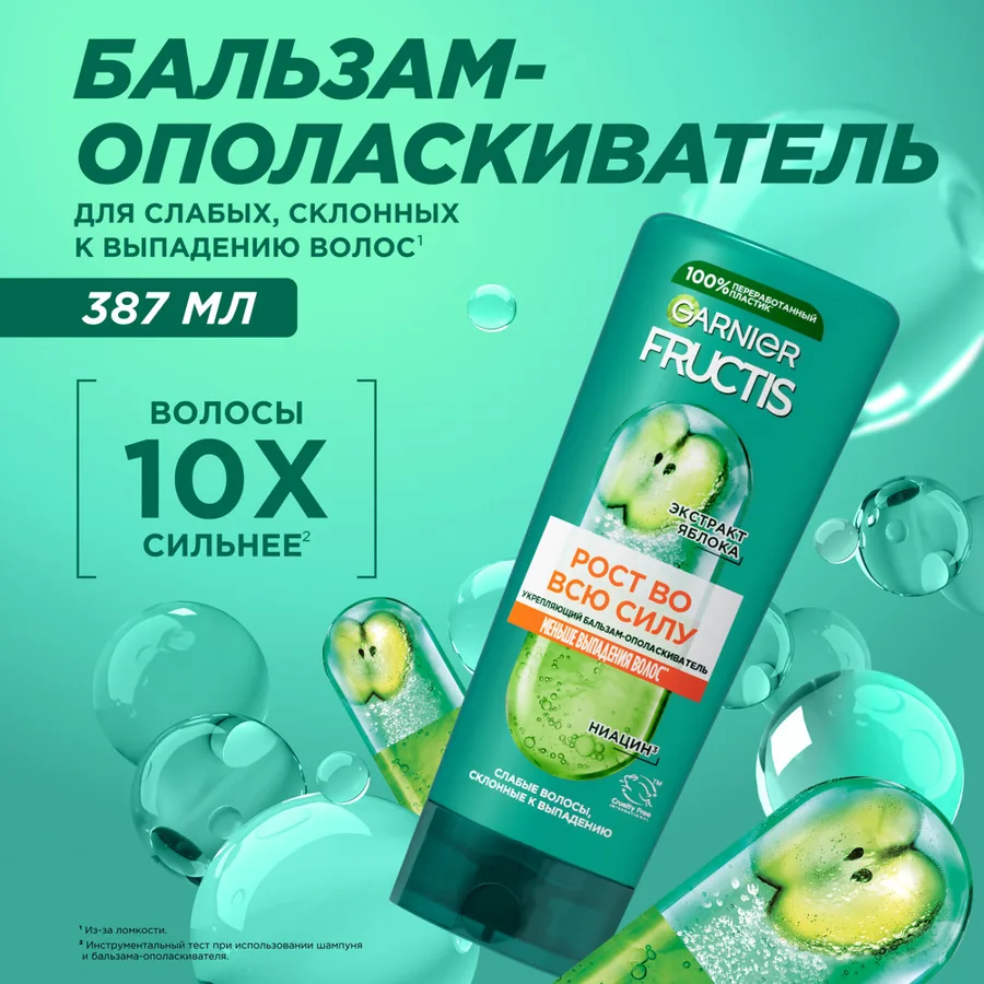 Бальзам-ополаскиватель для волос Garnier Fructis Рост во всю силу, 387 мл