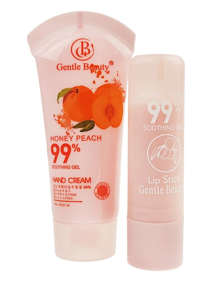 Набор Gentle Beauty: Бальзам для губ, крем для рук с персиком
