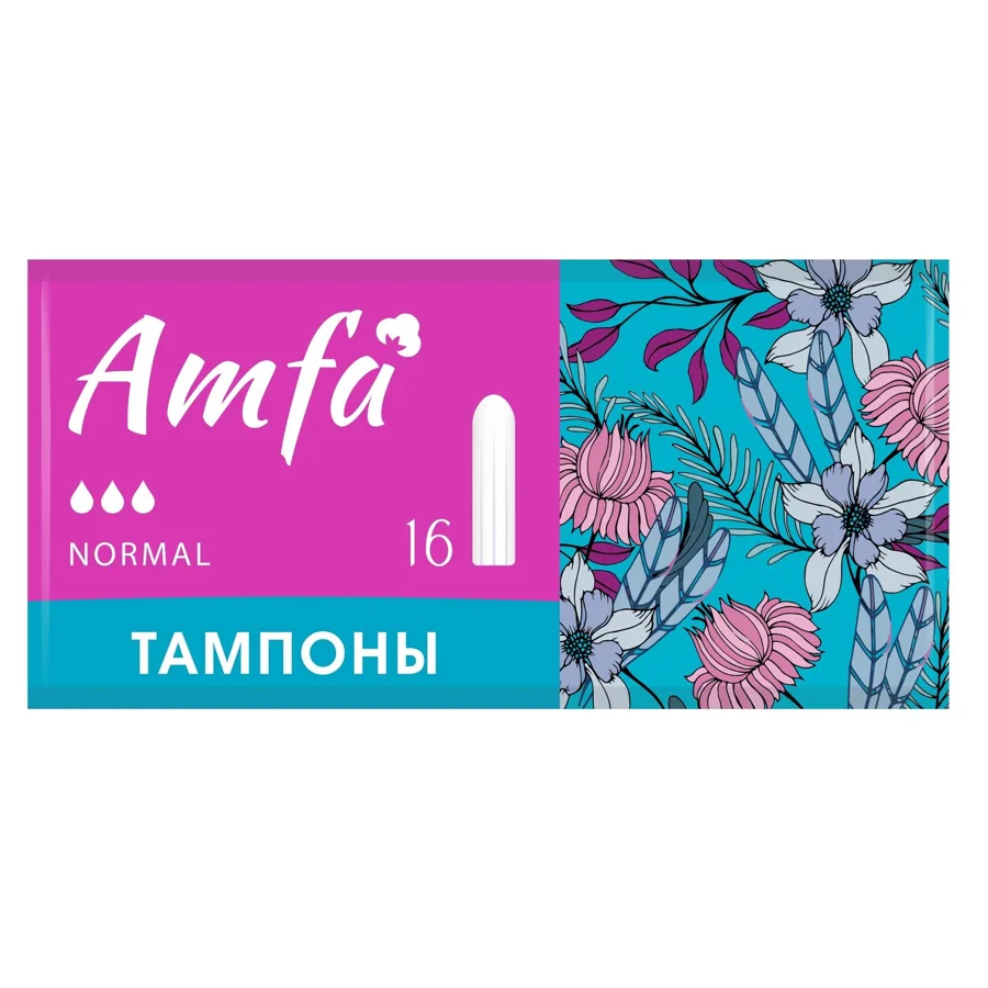 Тампоны Amfa, без аппликатора, normal 3 капли, 16шт