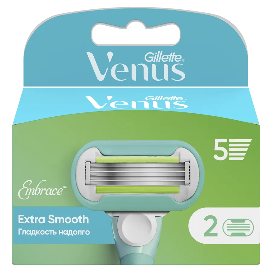 Сменные кассеты для женского бритвенного станка Gillette Винус Эмбрэйс (Venus Embrace), 2шт