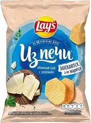 Чипсы ЛЕЙС из печи нежный сыр зелень 81г