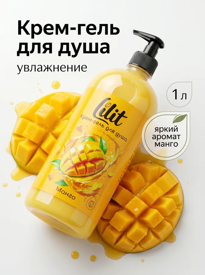 Крем-гель для душа Lilit Манго, 1 л