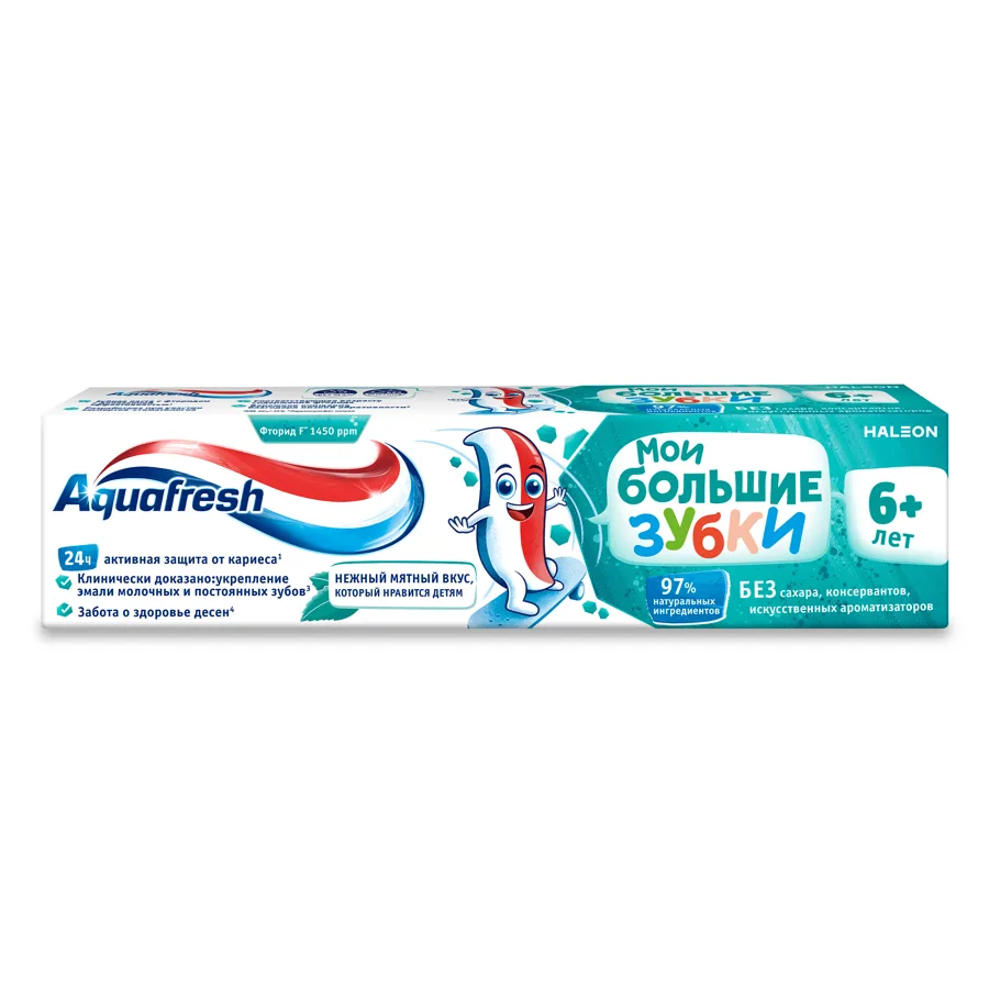 Зубная паста детская Aquafresh Junior Мои большие зубки, от 6 лет, 50 мл