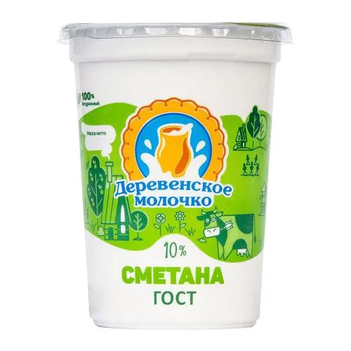 Сметана Деревенское молочко 10% 500г