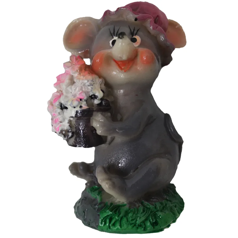 Фигурка Мышонок сер. с цветами 8.5см 906