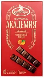 Шоколад ФАБРИКА им.КРУПСКОЙ Академия темный абрикосовый фондан 168г