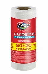 Салфетки вискозные БОНУС в рулоне 50+20шт