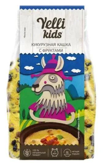 Кукурузная кашка с фруктами Yelli kids 120г