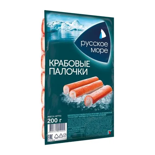 Крабовые палочки Русское море имитация замороженные 200г