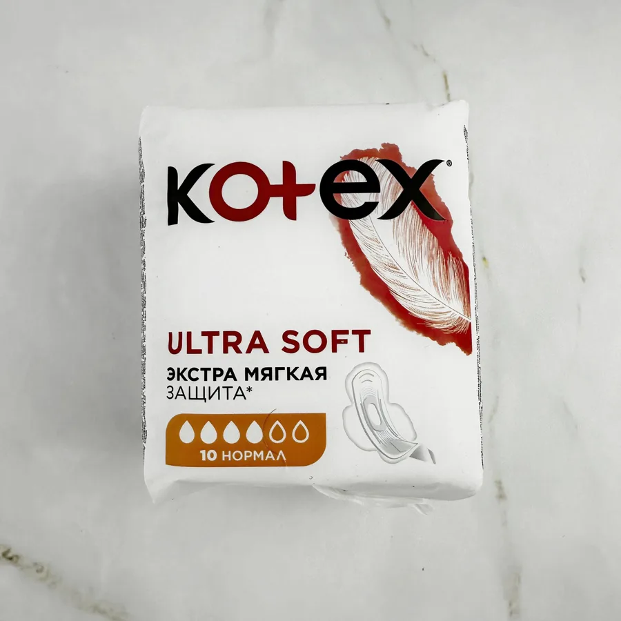 Прокладки гигиенические Kotex Ultra Soft, с крылышками, нормал 4 капли из 6, 10шт