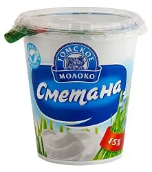 Сметана ТОМСКОЕ МОЛОКО бзмж 15% 300г