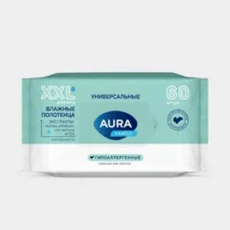AURA Family Влажные полотенца универсальные 60шт