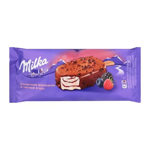 Мороженое Milka эскимо сливочное Лесные ягоды и Черника 64г