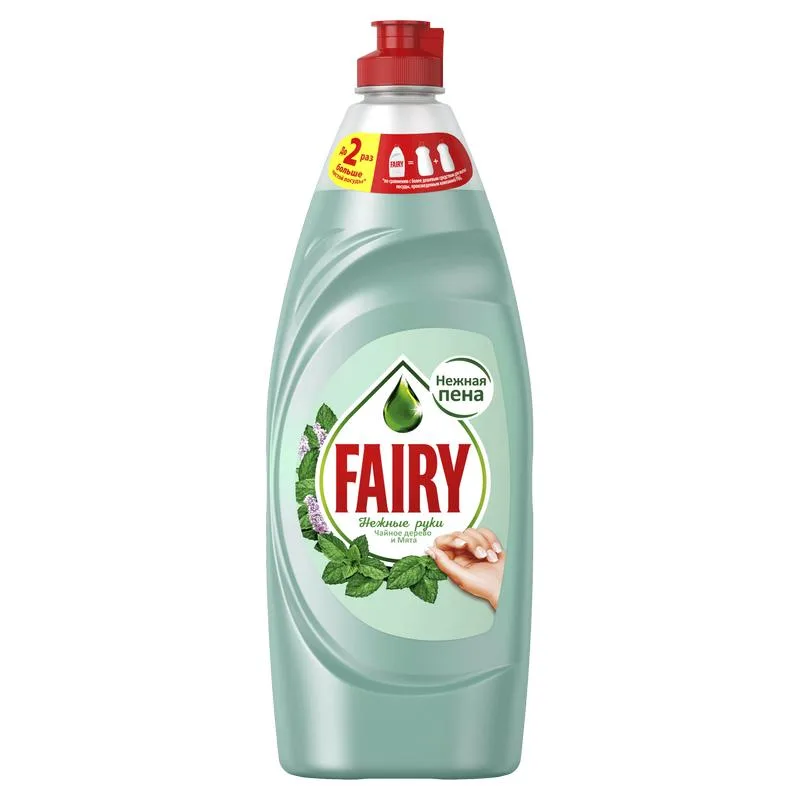 Средство для мытья посуды Fairy Нежные руки, Чайное дерево и Мята, 650мл