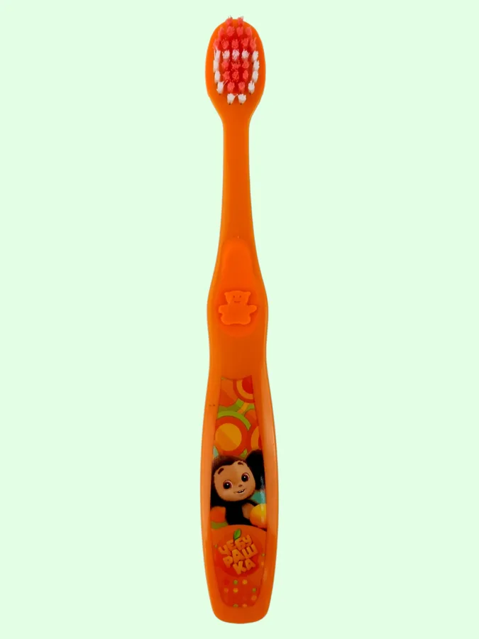 Зубная щетка детская фигурная Master Dent Чебурашка, 3-6 лет, оранжевая, 1 шт