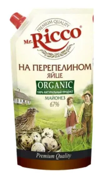 Майонез 67% Mr.Ricco На перепелином яйце Organic 400мл