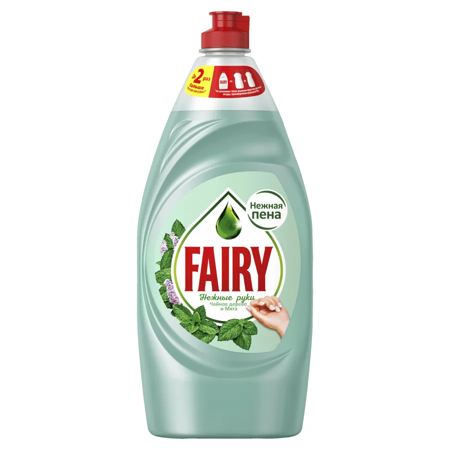 Средство для мытья посуды Fairy Нежные руки, Чайное дерево и Мята, 900мл