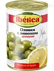 Оливки ИБЕРИКА с лимоном ж/б 280г