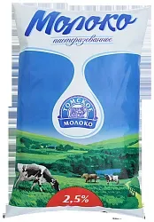 Молоко ТОМСКОЕ МОЛОКО пастер бзмж 2.5% п/пак 900г