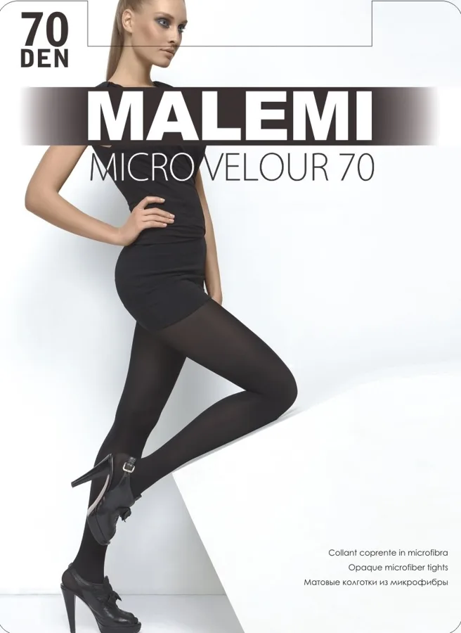 Колготки женские Malemi Микро Велюр (Micro Velour), 70 ден, 5, nero