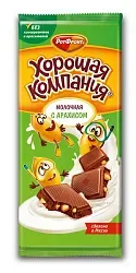 Кондитерская плитка ХОРОШАЯ КОМПАНИЯ молочная арахис 80г