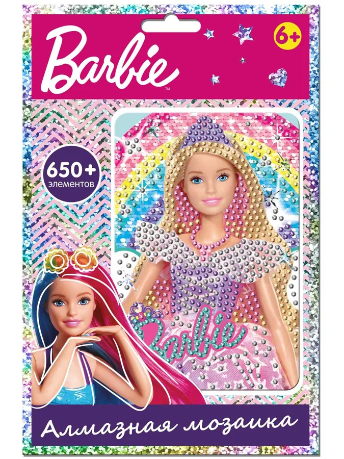 Набор для творчества Мозаика Алмазная Barbie Princess, 650 страз