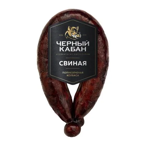 Колбаса Свиная полукопченая Черный Кабан 380г