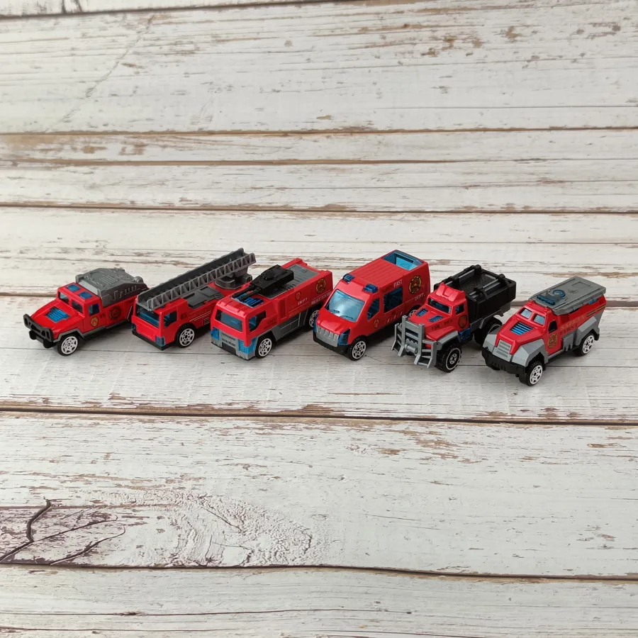 Набор металлических машинок Jile Toys 'Пожарная техника', 6 шт