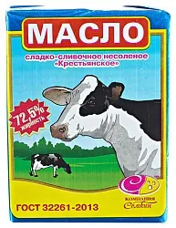 Масло сладко-сливочное СЕМКИН Крестьянское несоленое бзмж 72.5% 300г