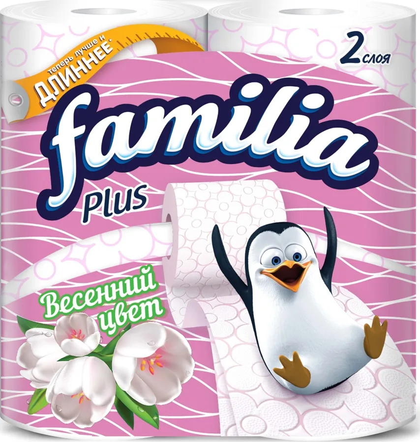 Туалетная бумага Familia Плюс 2сл. 4шт весенний цветок