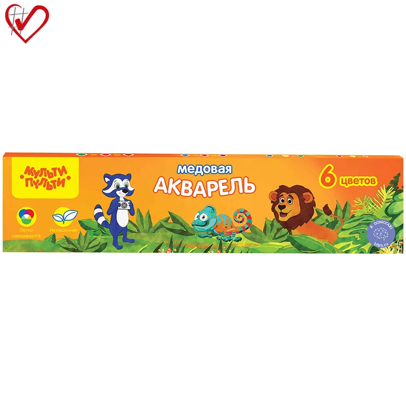Краски акварельные медовые 6цв Мульти-Пульти Енот в джунглях АК_10696