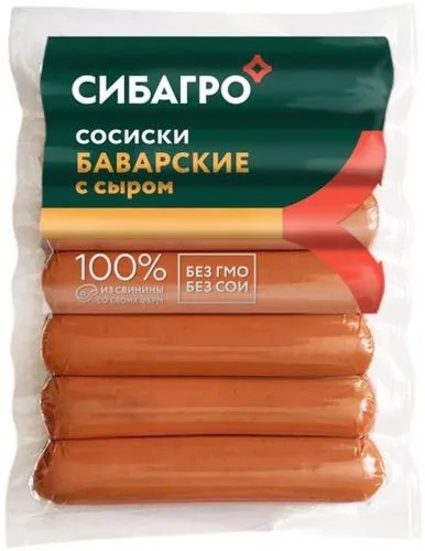 Сосиски Сибагро Баварские с сыром 420г