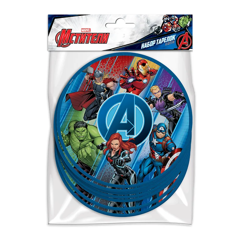 Тарелка бум. 6шт 18см Marvel синий 300434