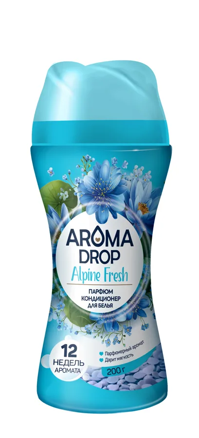 Парфюм-кондиционер для белья Aroma Drop Альпийская свежесть (Alpine Fresh), в гранулах, 20 стирок, 200г