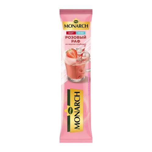 Напиток кофейный Розовый раф клубника Monarch 16г