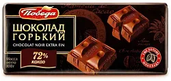 Шоколад ПОБЕДА ВКУСА горький 72% какао 100г