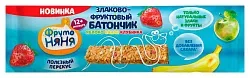 Злаково-фруктовый батончик ФРУТОНЯНЯ яблоко банан клубника 25г