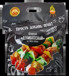 Шашлык куриный МЕЖЕНИНОВСКАЯ ПФ из красного мяса в маринаде Пиканто охл 1кг · цена за 100 грамм