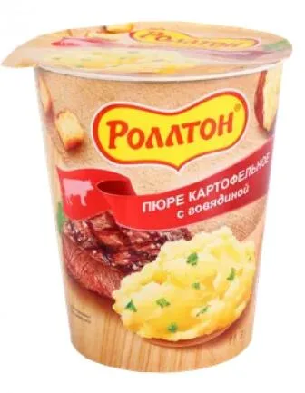 Пюре картофельное Роллтон со вкусом говядины, 55г