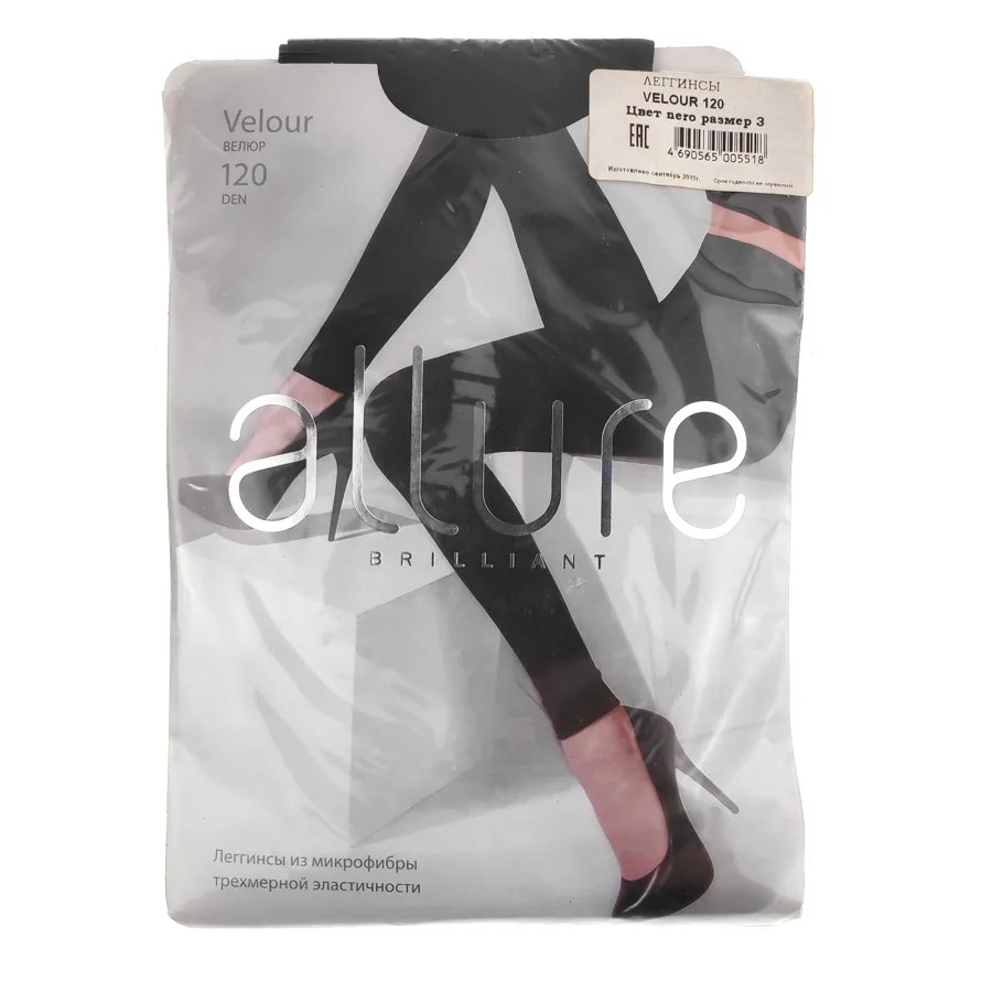 Леггинсы женские Allure Velour, 120 ден, размер: 3, цвет: nero