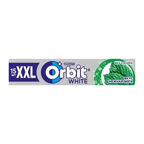 Жевательная резинка Orbit White XXL Нежная мята без сахара 20.4г