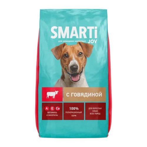 Сухой корм для собак с говядиной Smarti Joy 600г