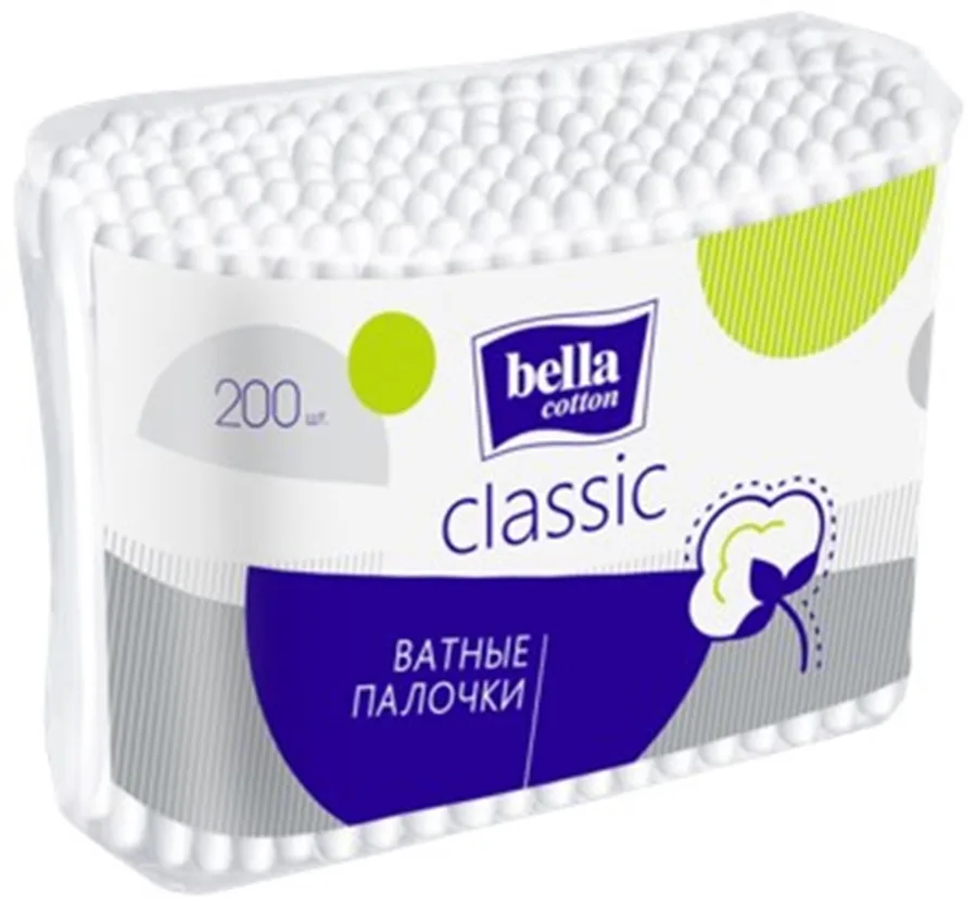 Ватные палочки Bella Коттон Классик (Cotton Classic), пакет, 200шт