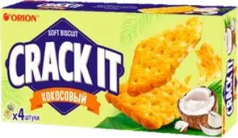 Печенье затяжное CRACK-IT COCONUT,4х18 г