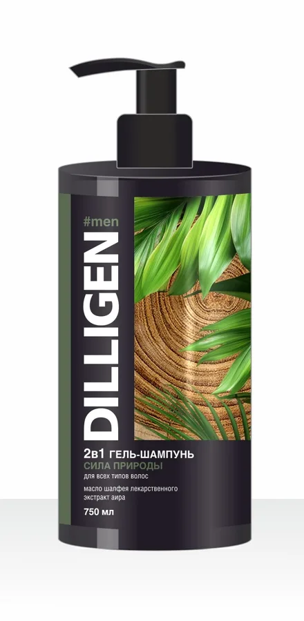 Гель для душа мужской Dilligen 2в1 Сила природы 750мл