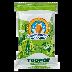 Творог ДЕРЕВЕНСКОЕ МОЛОЧКО обезжиренный бзмж 0% флоупак 200г