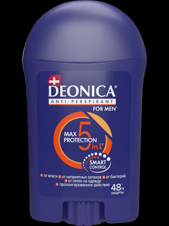 Дезодорант-антиперспирант мужской Deonica 5Protection, стик, 40мл