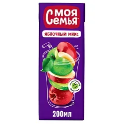 Напиток сокосодержащий МОЯ СЕМЬЯ Яблочный микс 0.2л