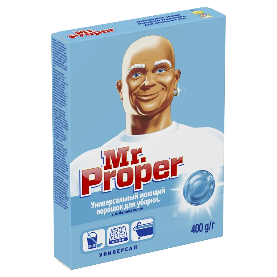 MR PROPER Моющий порошок для уборки Универсал с отбеливателем 400г